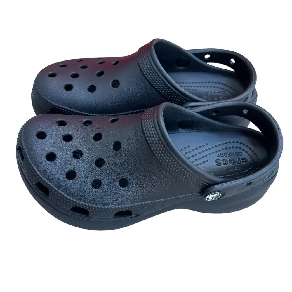 CROCS Women’s CLASSIC Platform Clog Black US size 7 Clogs Slides
